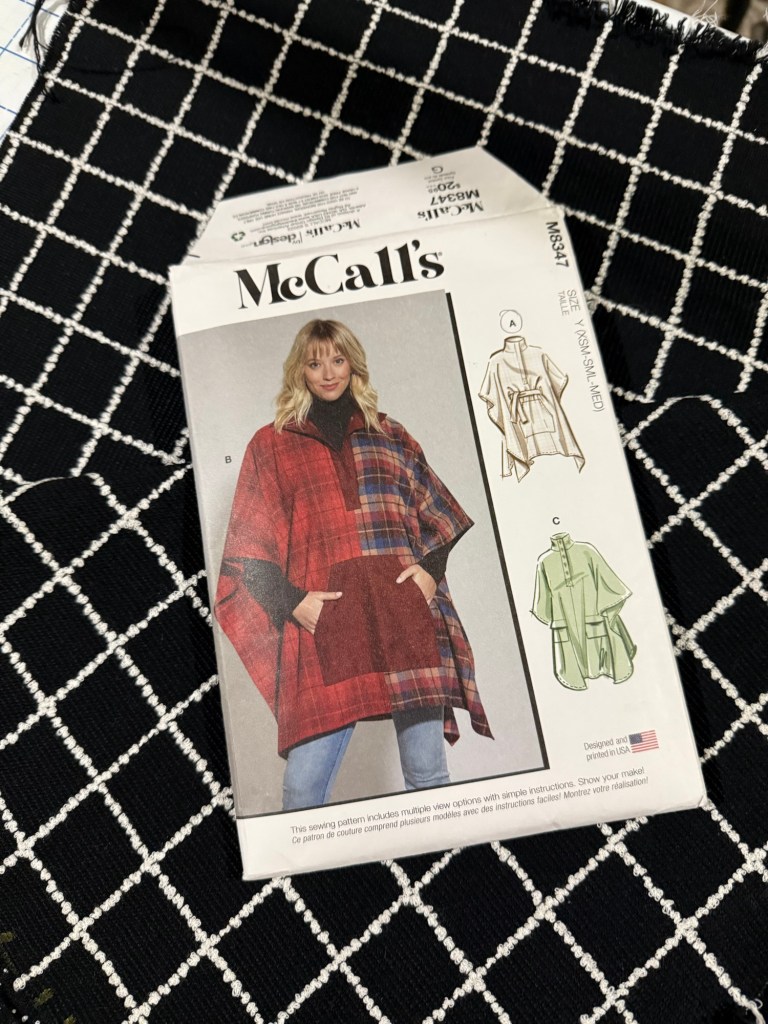 McCall's Pattern 8347 on black and white fabric